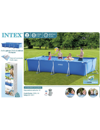 PISCINA FRAME RECTANGULAR INTEX